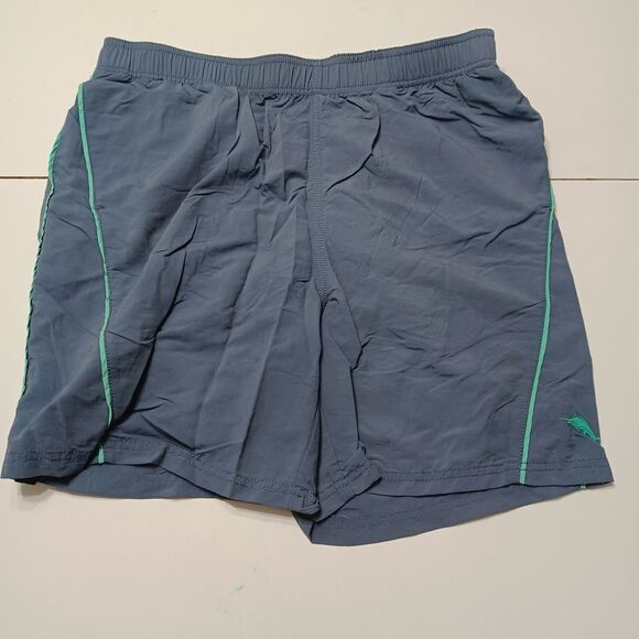 Tommy Bahama Men Medium Shorts Blue Swim Trunk Elastic Waist Pockets Mesh Line - Picture 1 of 12